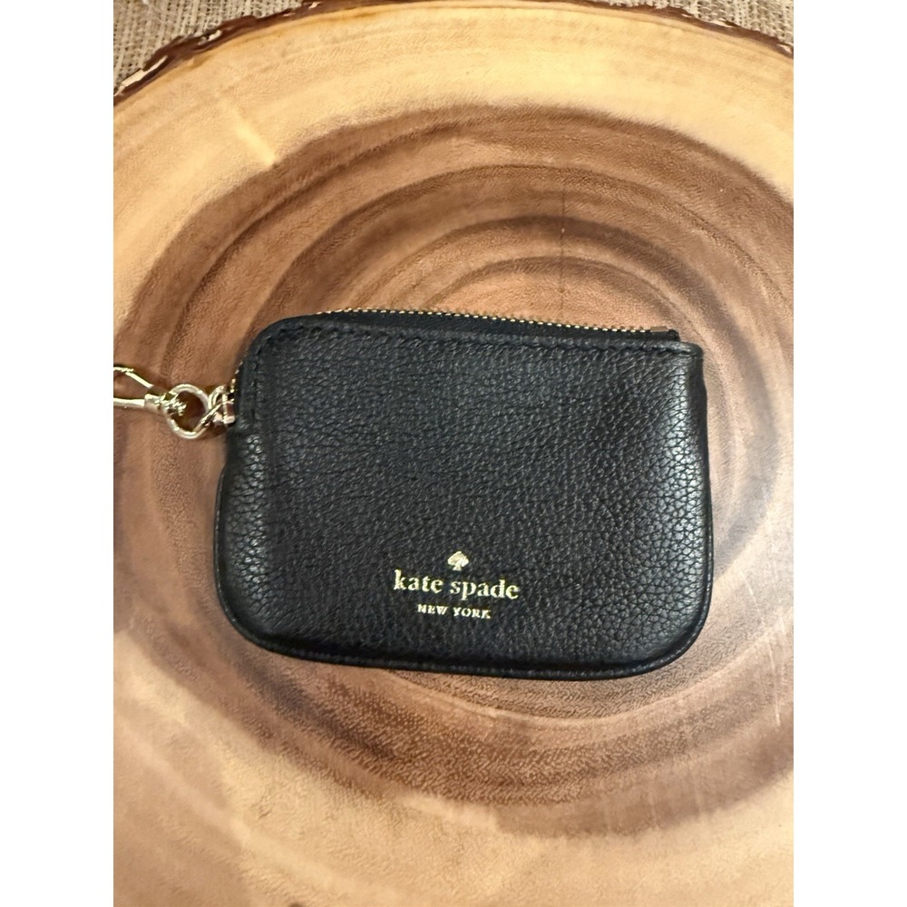 Kate Spade New York Rosie Black Pebbled Leather Mini Coin Pouch Purse - Picture 3 of 8